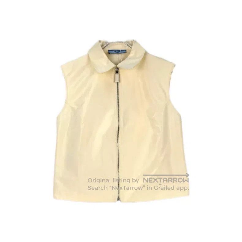 Prada Prada Champagne-colored metal triangle nylon vest Size XS / US 0-2 / IT 36-38 - 1 Thumbnail