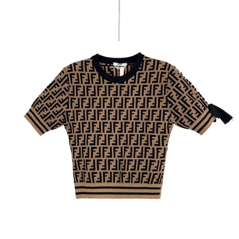 Fendi Fendi Old-fashioned full-print knitted short sleeves Size US XXS / EU 40 - 1 Thumbnail
