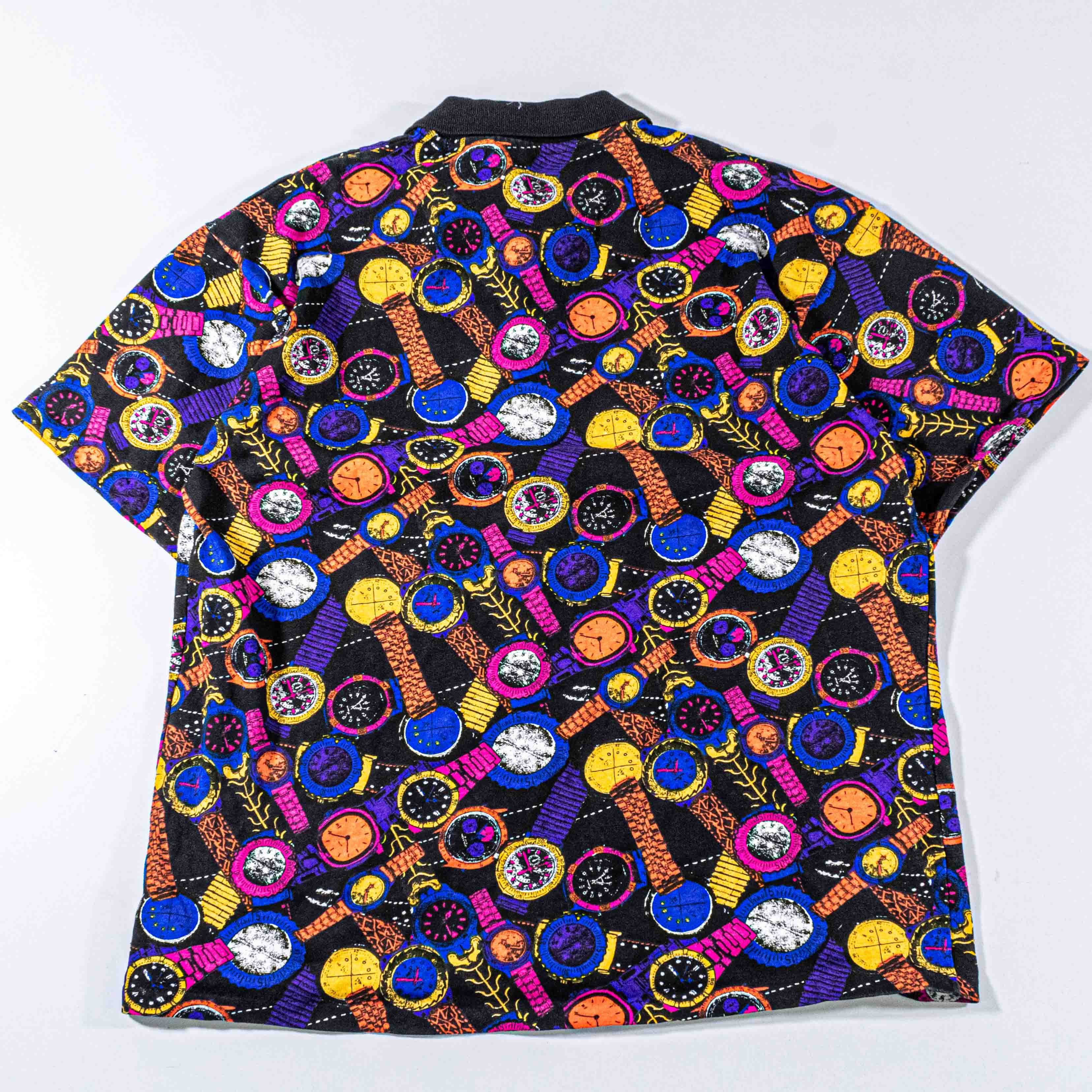 Vintage VTG Watch Timepiece All Over Print Polo Shirt CC Sport 90s Size US L / EU 52-54 / 3 - 2 Thumbnail