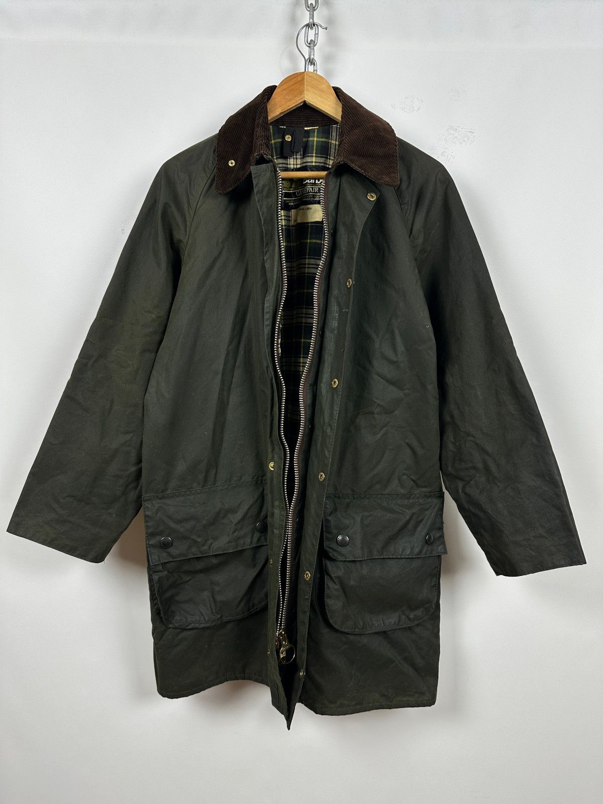 Barbour Vintage Barbour Gamefair Waxed Olive Green Coat Jacket Size US S / EU 44-46 / 1 - 4 Thumbnail