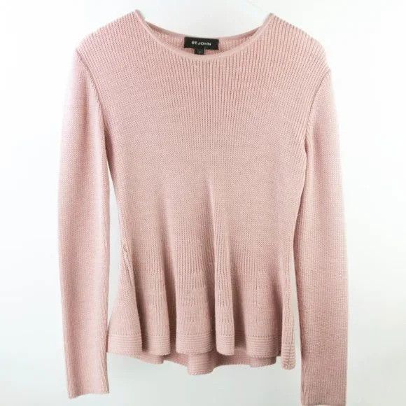 St. John Resort 2013 Blush Wool Peplum Sweater