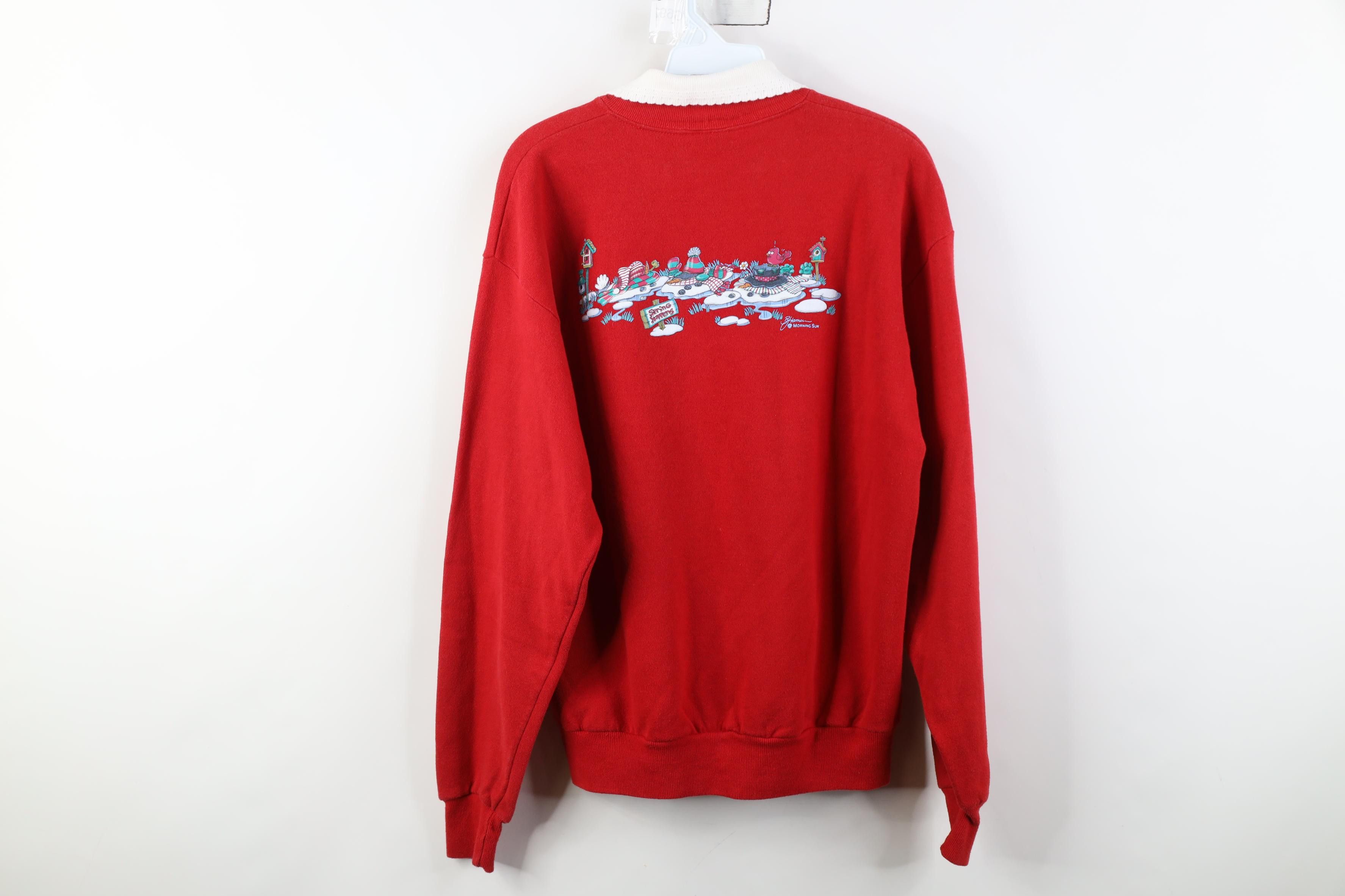 Vintage Vintage 90s Streetwear Christmas Snowman Collared Sweatshirt Size M / US 6-8 / IT 42-44 - 14 Thumbnail