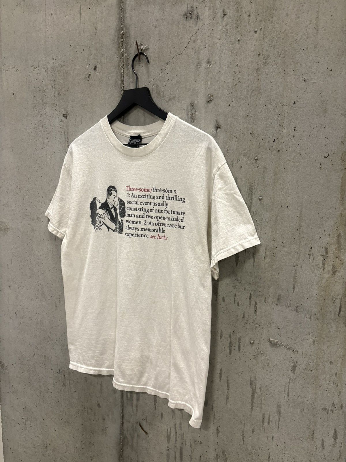 Vintage Vintage Threesome Shirt Funny Faded Thrashed Grunge Band Size US L / EU 52-54 / 3 - 2 Thumbnail