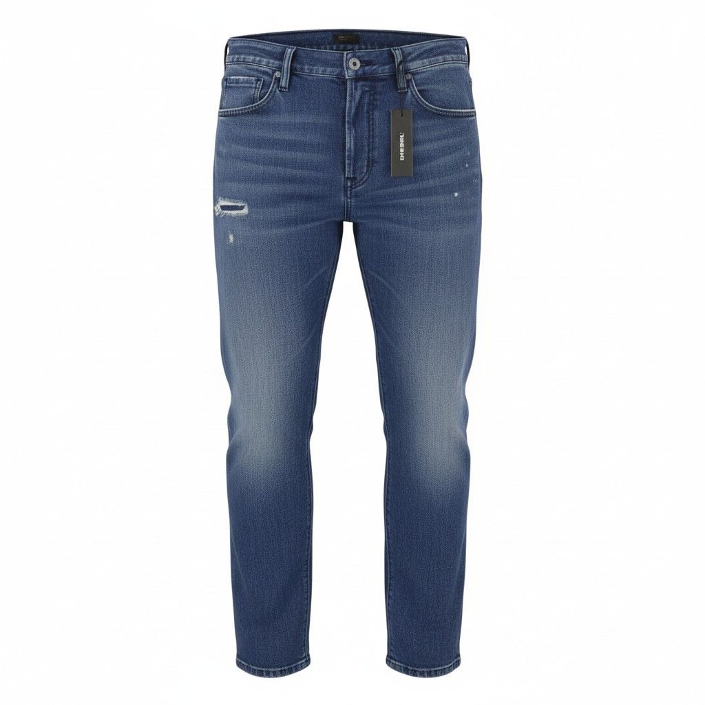 Diesel MHARKY 080AH W34 Blue Faded Distress Cropped Jeans 89136 Size US 34 / EU 50 - 1 Thumbnail