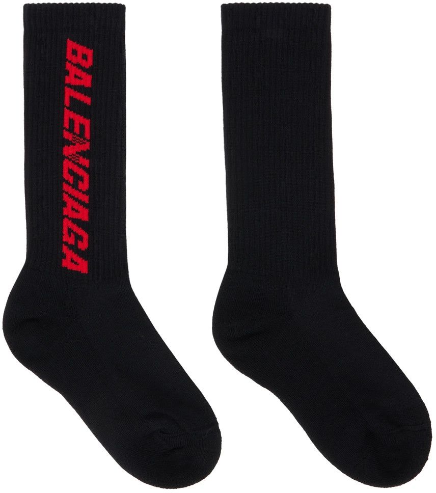Balenciaga o1mt1gz0225 Size: S / Racer Socks in Black Size ONE SIZE - 2 Thumbnail