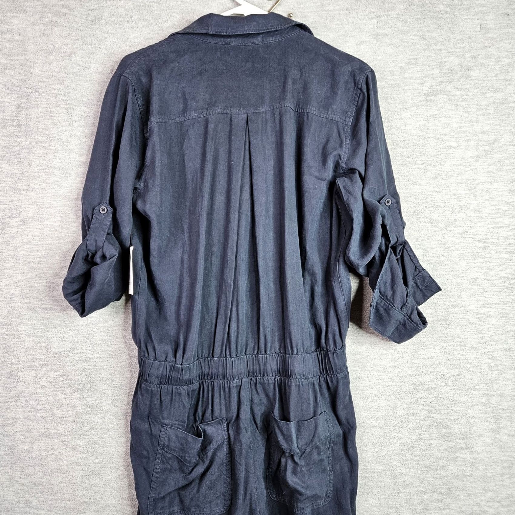 Bella Dahl Bella Dahl Jumpsuit Women’s Size S Blue Tencel Button Front Tie Waist Casual NWT Size 28" / US 6 / IT 42 - 5 Thumbnail