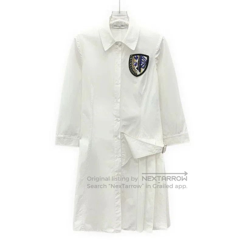 Dior Dior Logo Sequin Embroidered Cotton Dress. Size US 34 / EU 50 - 1 Thumbnail