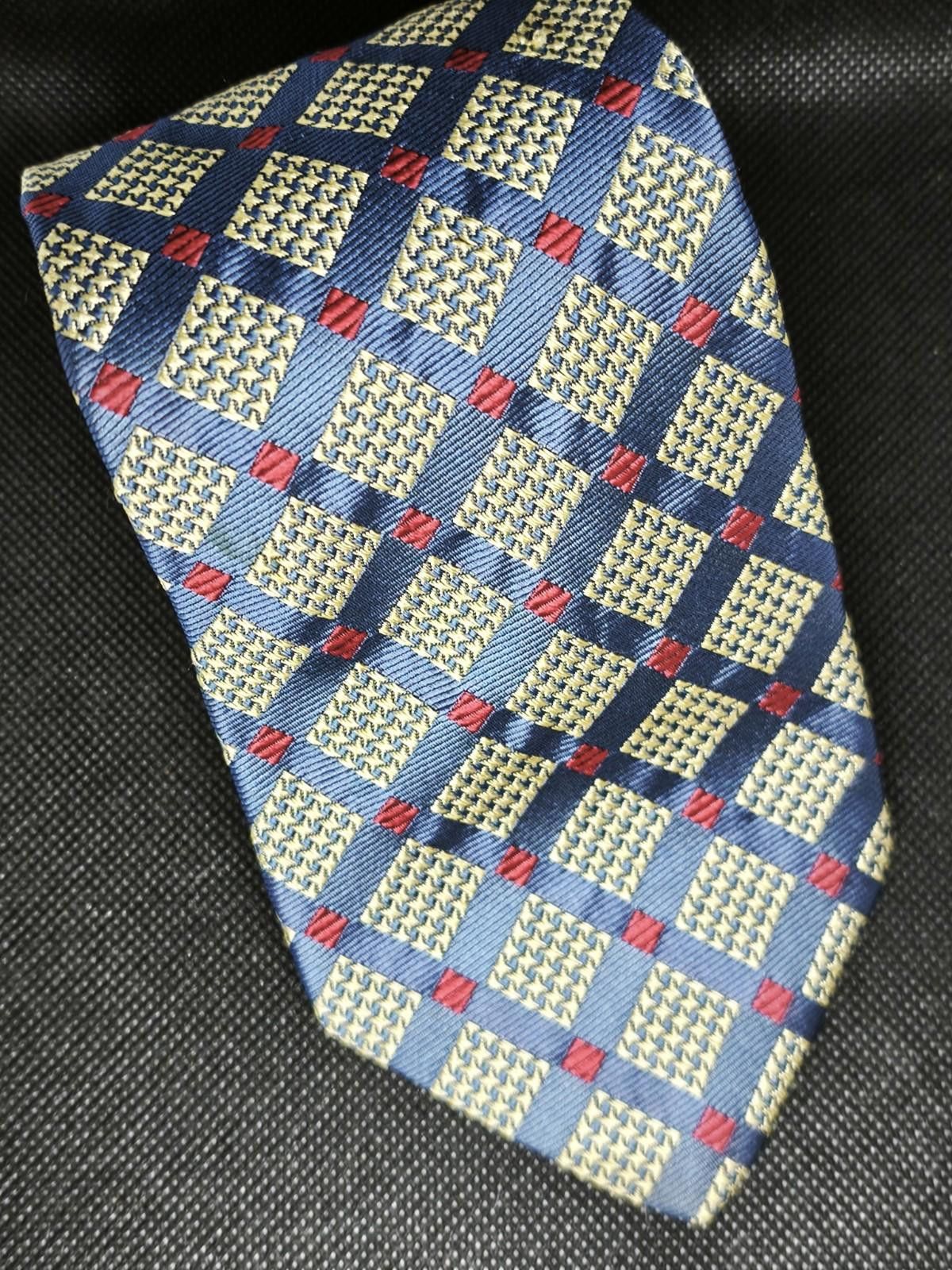 Ben Silver Ben Silver Mens Hand-Made Patterned Check Tie Geometric Size ONE SIZE - 1 Thumbnail