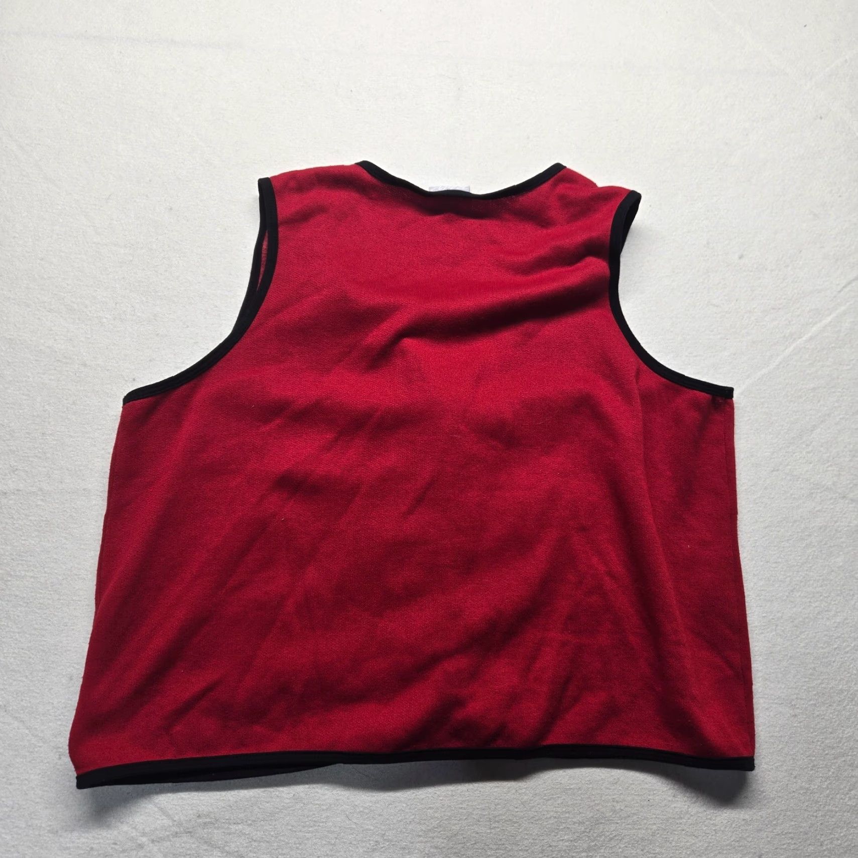 Blair Blair Boutique Red W/ Black White Cats Kittens Lady Sweater Vest Size L Large Size L / US 10 / IT 46 - 6 Thumbnail