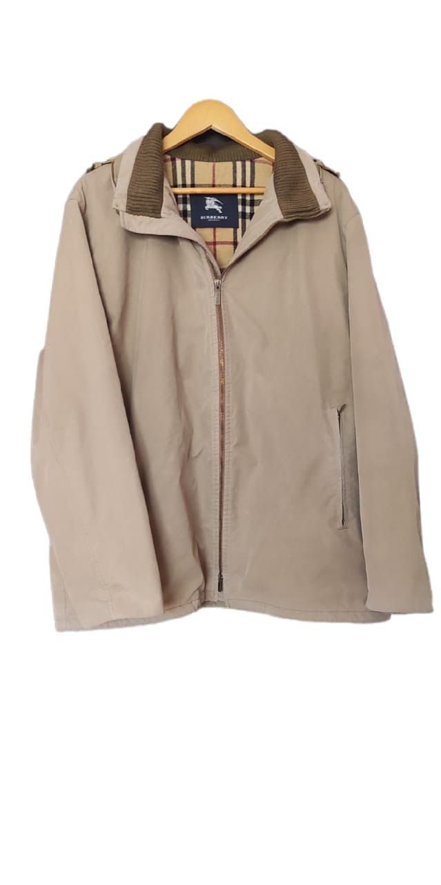 image of Burberry London Jacket Mens Nova Check Lining Brown Coat in Beige Brown (Size XL)