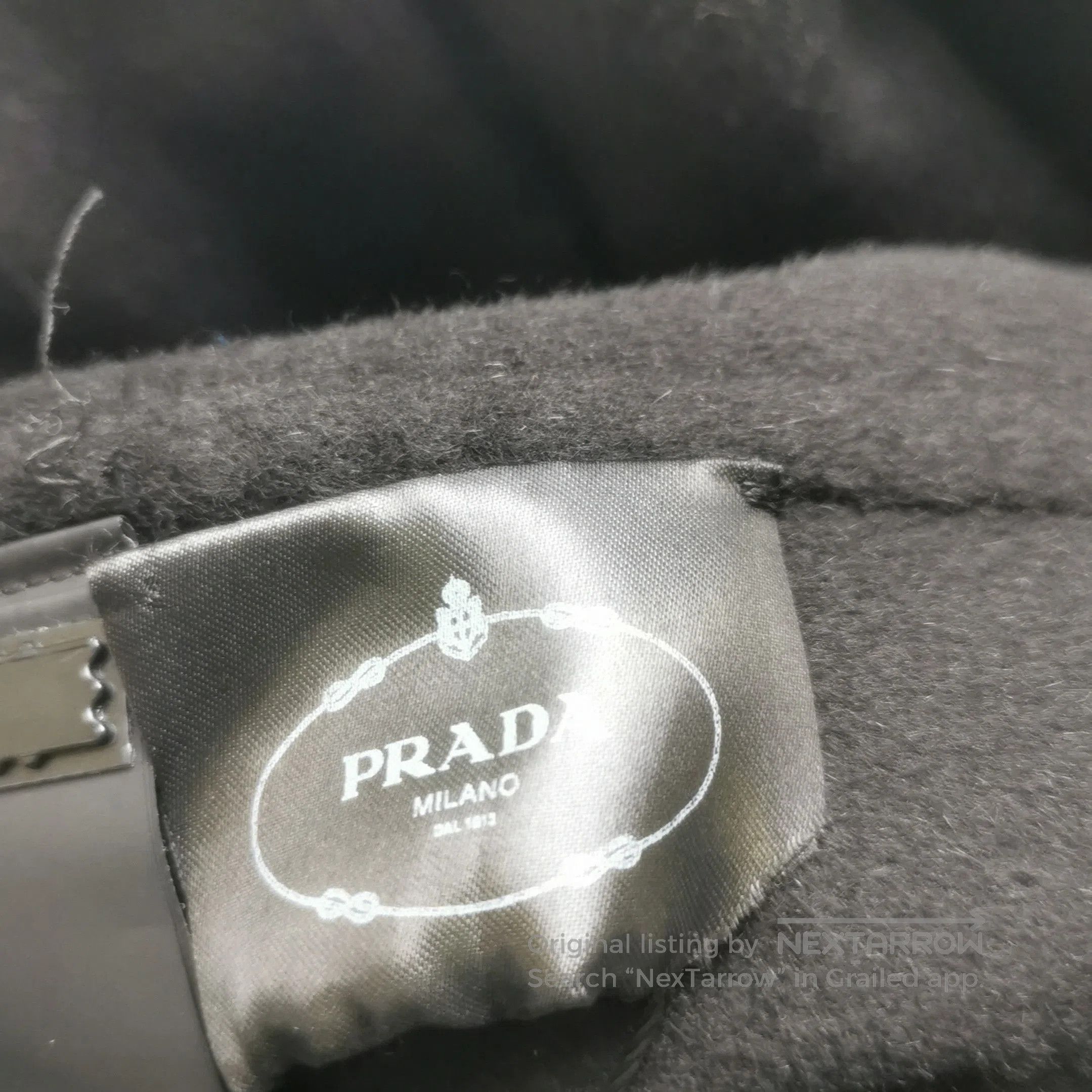Prada Prada Black Wool Blend Long Coat with Fur Collar . Size US L / EU 52-54 / 3 - 8 Thumbnail