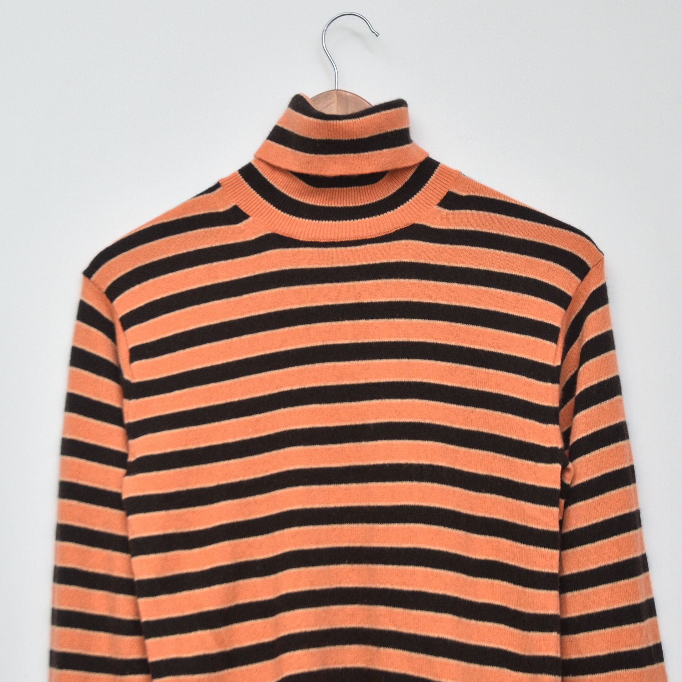Marni × Uniqlo MARNI x UNIQLO Orange Striped 100% Cashmere Turtleneck Size XS / US 0-2 / IT 36-38 - 2 Thumbnail
