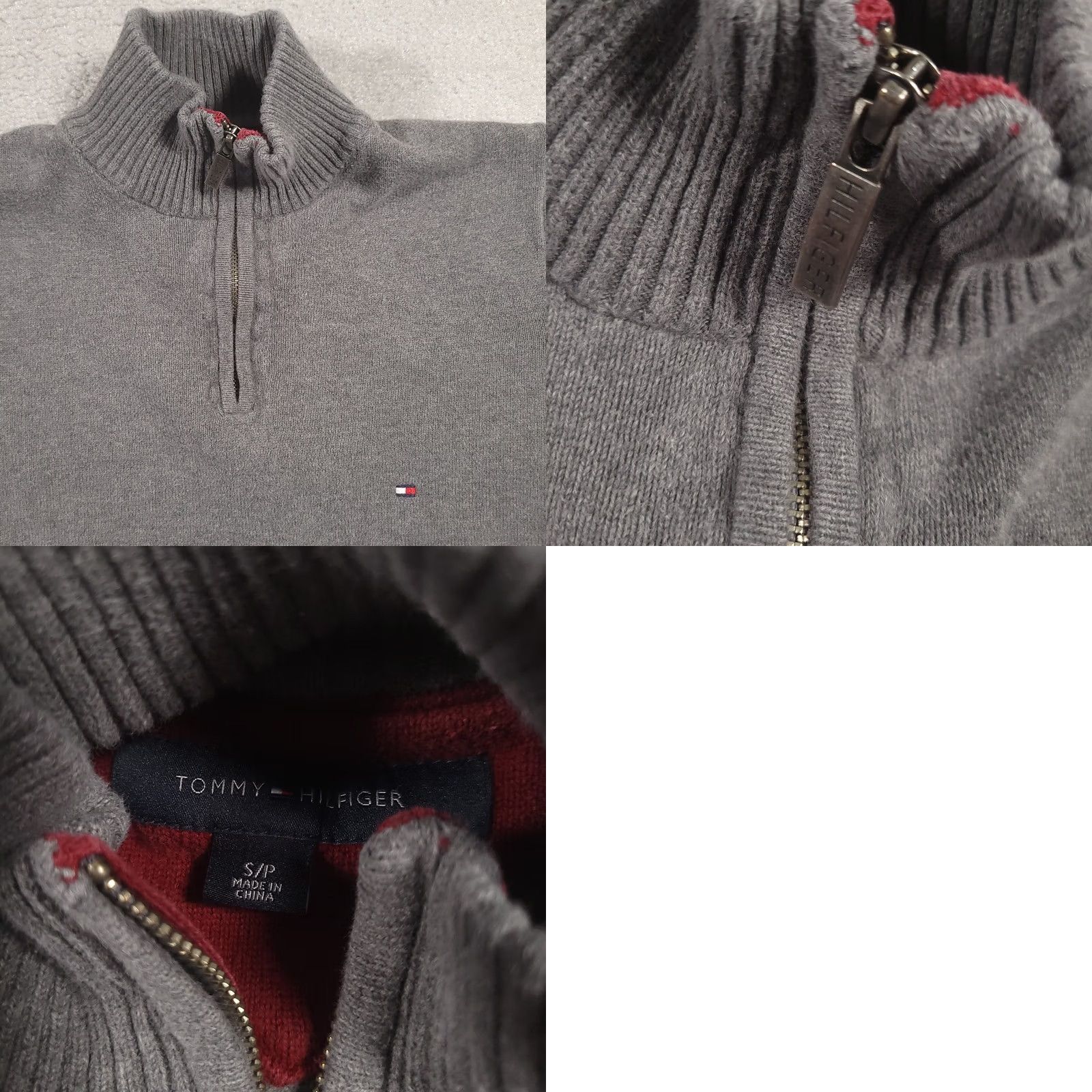 Tommy Hilfiger Tommy Hilfiger 1/4 Zip Long Sleeve Sweater Mens Small Gray Flag Logo Casual Mock Size US S / EU 44-46 / 1 - 8 Thumbnail