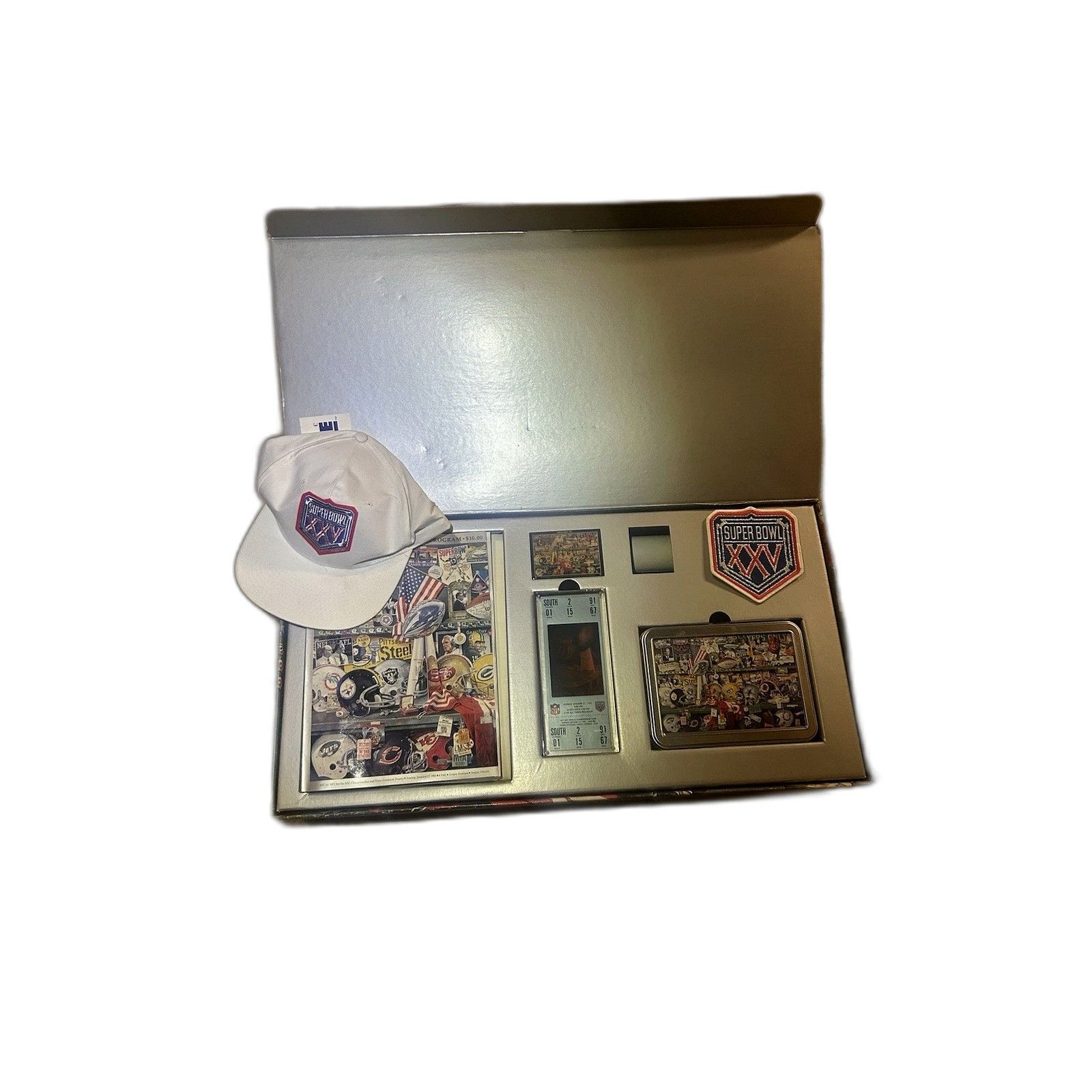 Vintage Super Bowl XXV Anniversary Commemorative Collection Box Set Size US XXS / EU 40 - 1 Thumbnail