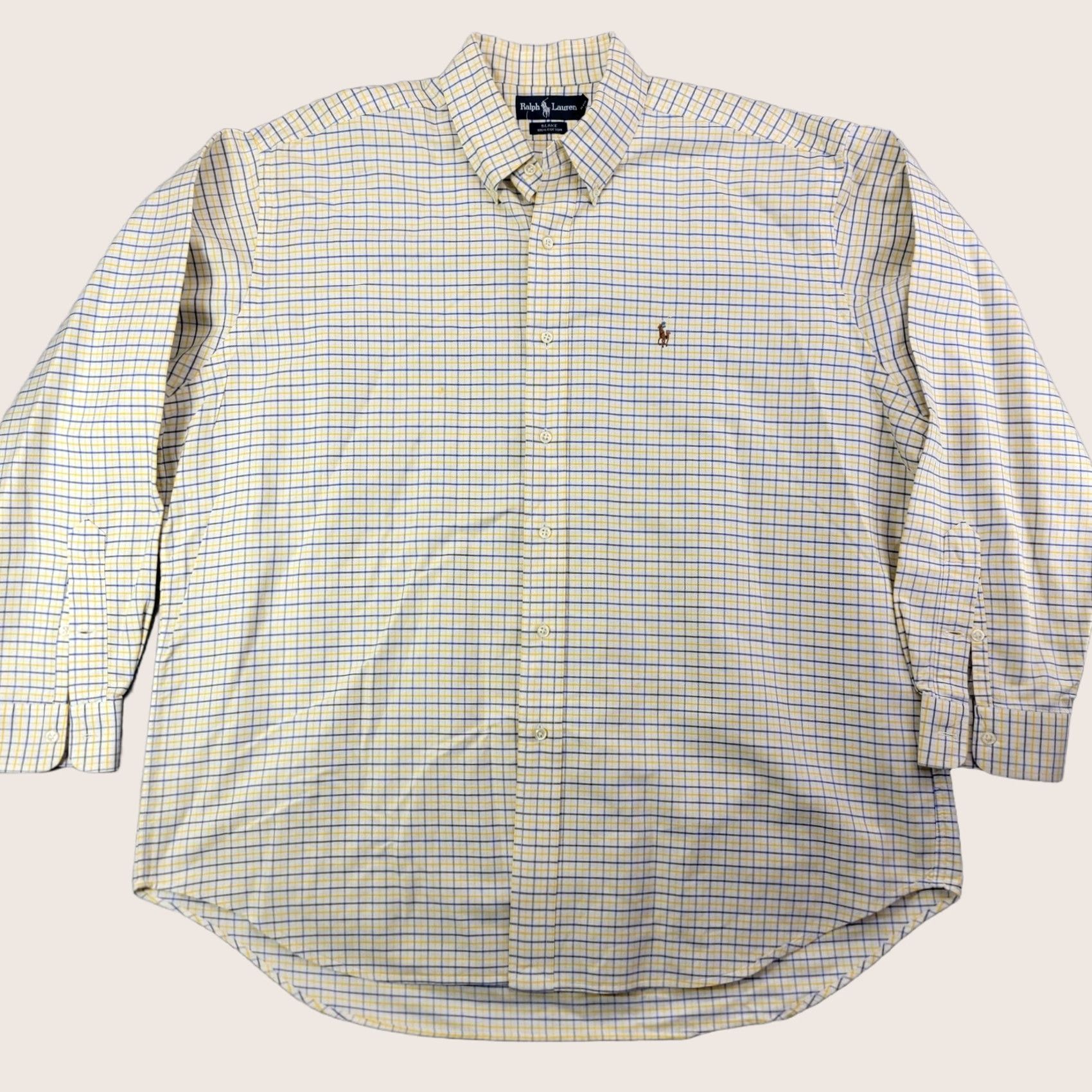 Ralph Lauren Ralph Lauren Shirt Mens XL Yellow Check Long Sleeve Button Down Cotton Pony Size US XL / EU 56 / 4 - 1 Thumbnail