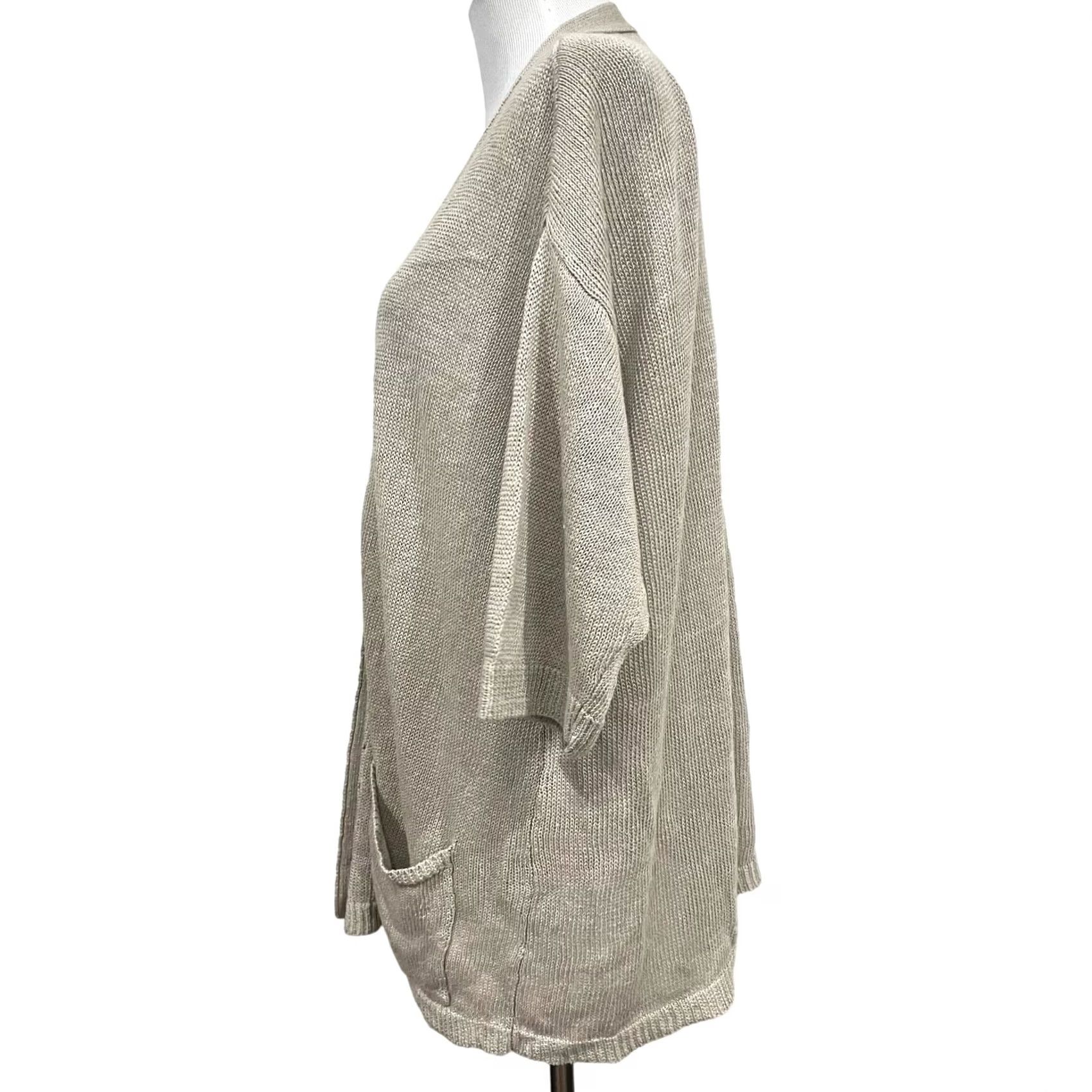 J. Jill VINTAGE J. Jill Love Linen Cardigan Sweater Short Sleeve Pockets Beige Women’s XL Size XL / US 12-14 / IT 48-50 - 4 Thumbnail