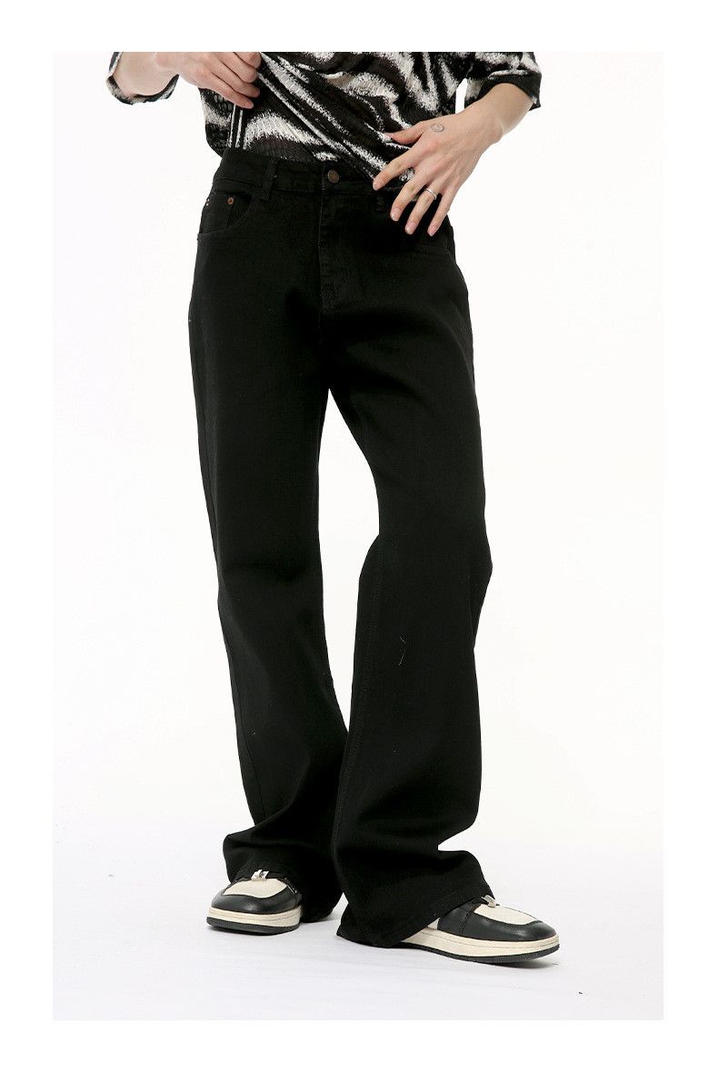 Japanese Brand × Jean Street casual retro basic slim fit pure black flared jeans Size US 32 / EU 48 - 3 Thumbnail