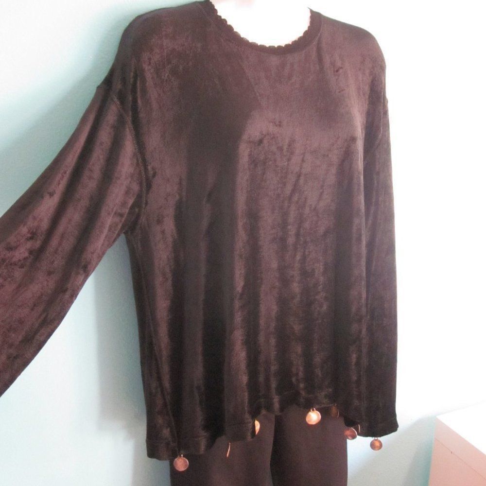 Sonia Rykiel Sonia Rykiel Black Velvet Pullover w/ Medallions L Size L / US 10 / IT 46 - 4 Thumbnail