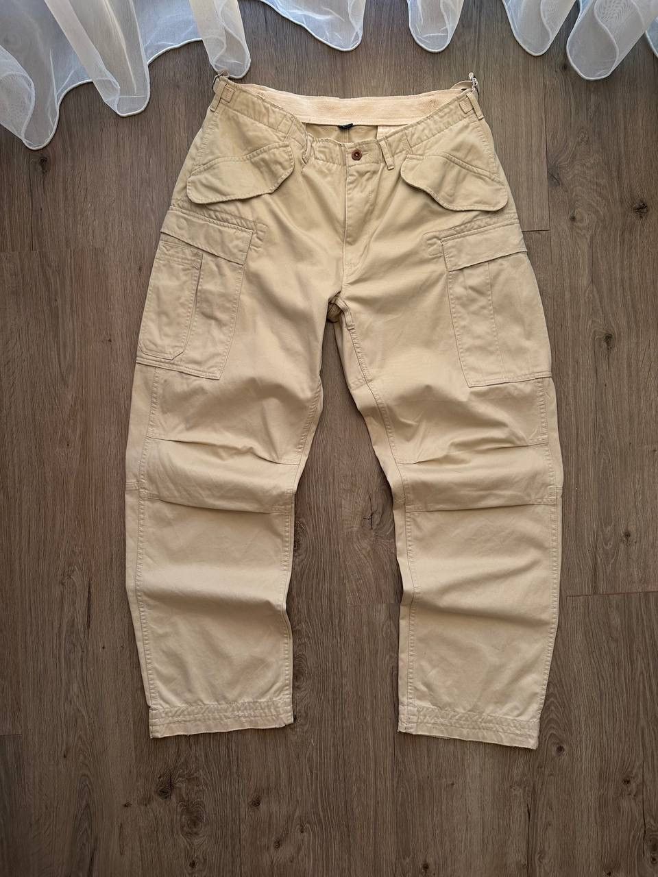 Polo Ralph Lauren × Vintage Vintage Polo Ralph Lauren Cargo Beige Baggy PRL Pants Size US 34 / EU 50 - 1 Thumbnail