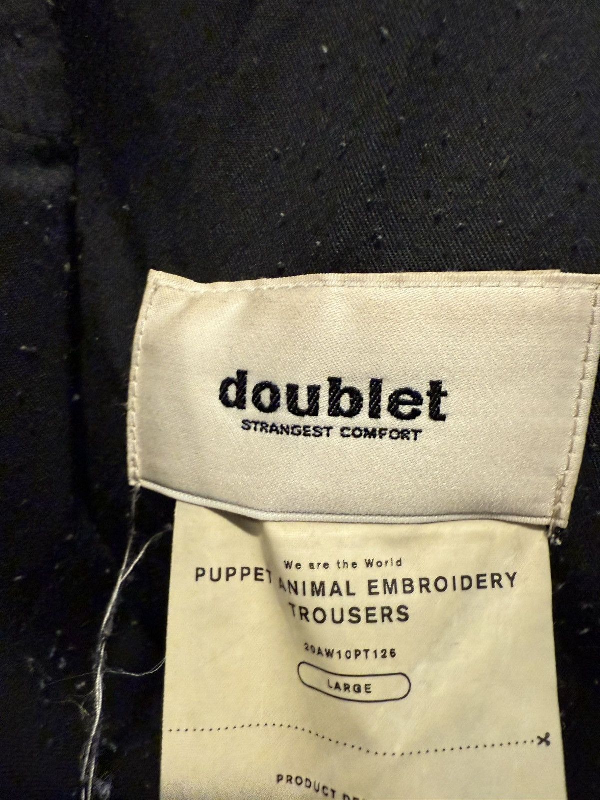 Doublet Doublet Puppet Animal Embroidery Trousers Size 36R - 5 Thumbnail