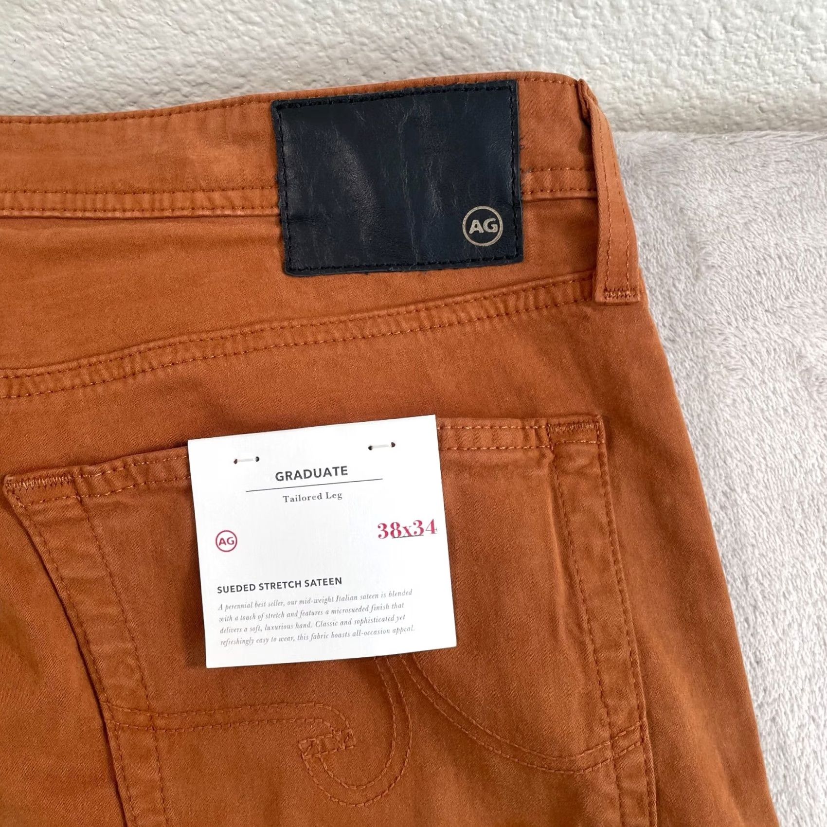 Vintage AG Adriano Goldschmied Graduate Tailored Leg Jeans Men 38x35 Brown NWT Denim 5-Pocket Stretch Tailored Leg Jeans Mens Size US 38 / EU 54 - 6 Thumbnail