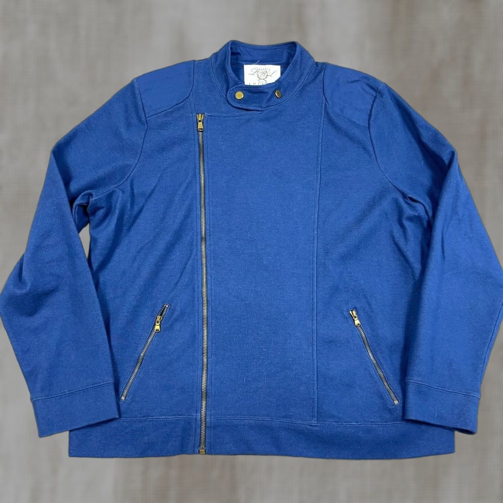 Ralph Lauren Lauren Ralph Lauren Jacket Women 2X Blue Full Zip Lightweight Mock Neck LRL Size XXL / US 16-18 / IT 52-54 - 1 Thumbnail