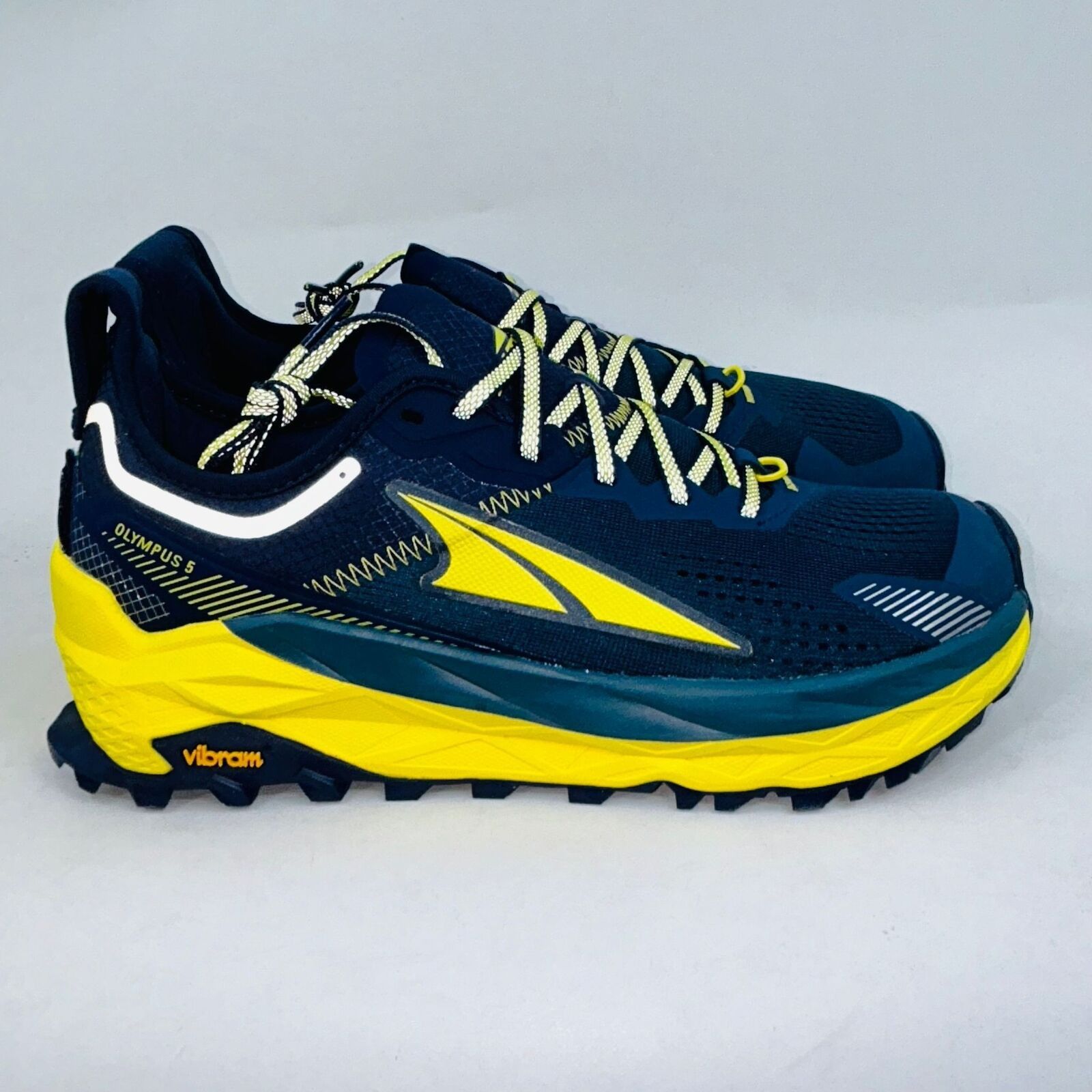 MEN'S ALTRA OLYMPUS5 NAVY/YELLOW TRAINING SNEAKERS SIZE 9.5D