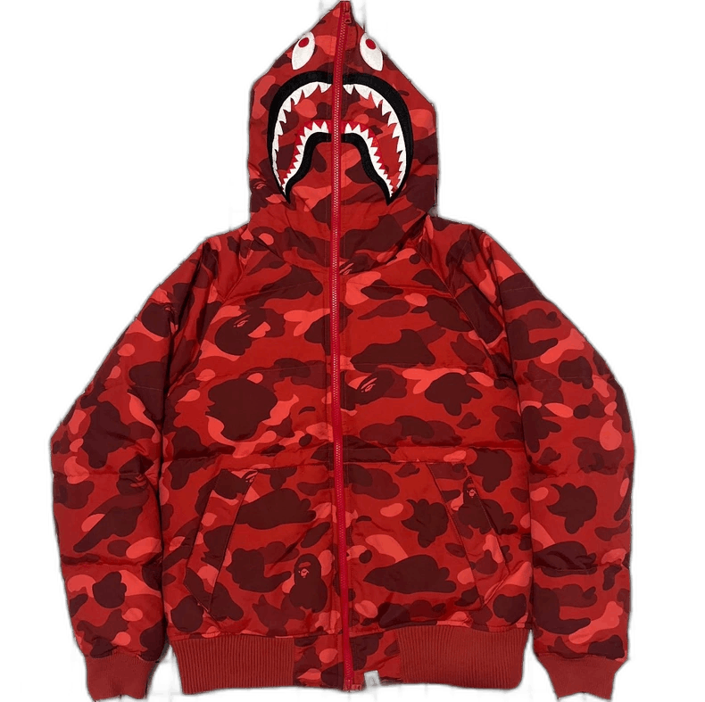 Bape Red Camouflage Shark Puffer Jacket Size M Size M / US 6-8 / IT 42-44 - 1 Thumbnail