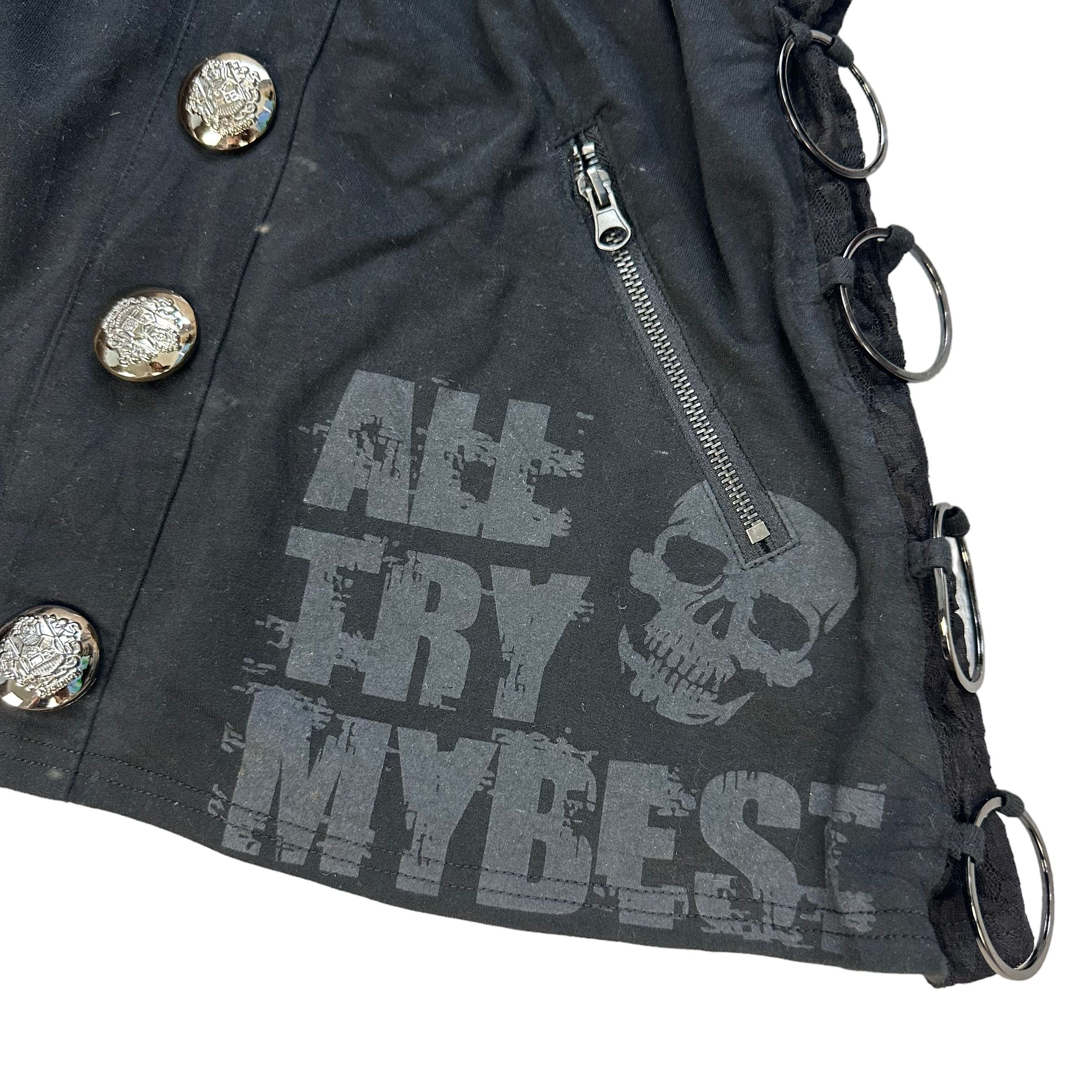 Japanese Brand ALL TRY MY BEST CROSS LOGO BONDAGE SKIRT #7737-167 Size 28" / US 6 / IT 42 - 4 Thumbnail