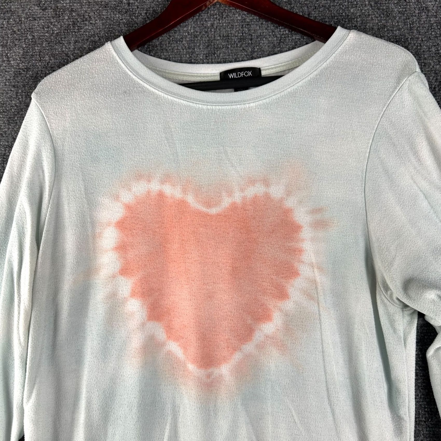Wildfox Wildfox Sweatshirt Womens M Blue Heart Rib Hem Cuffs Pullover Regular Size M / US 6-8 / IT 42-44 - 3 Thumbnail