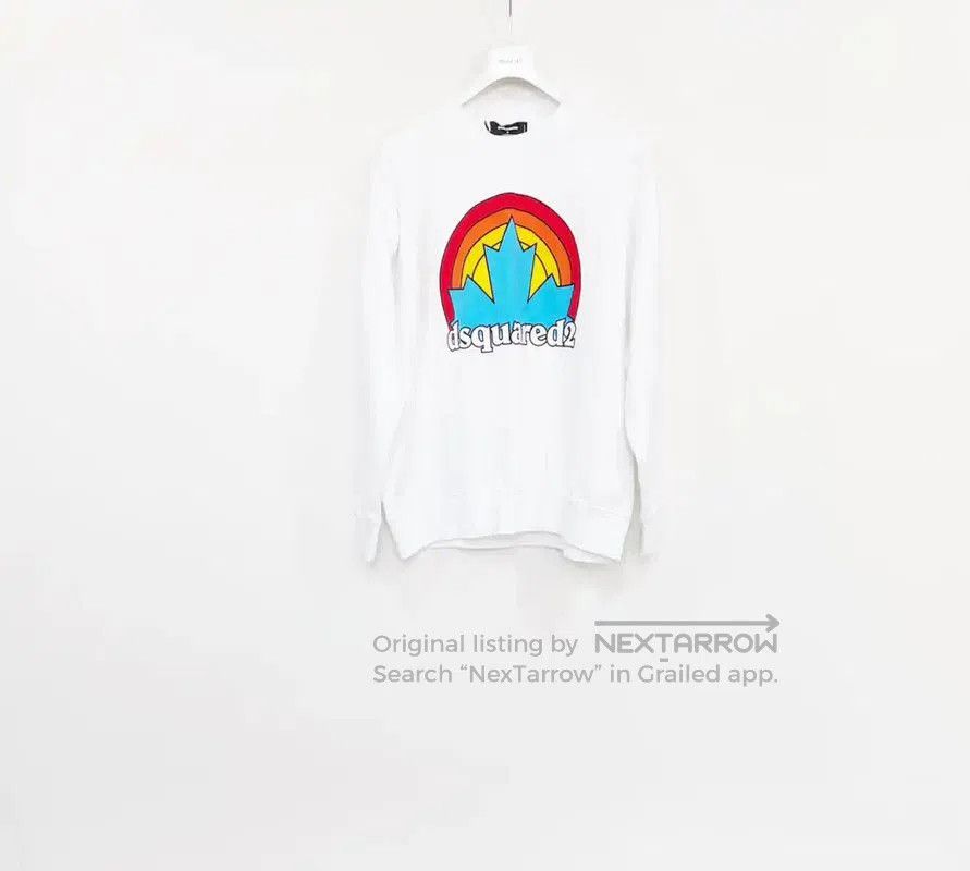 DSQUARED2 White Cotton Long Sleeve Sweatshirt .