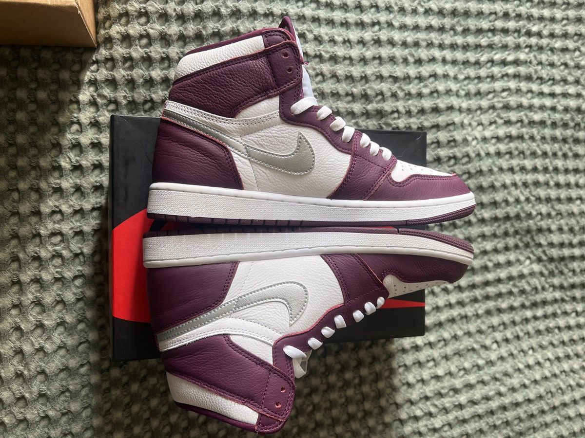 Jordan Brand Nike Air Jordan 1 High Bordeaux Silver Size US 9.5 / EU 42-43 - 7 Thumbnail