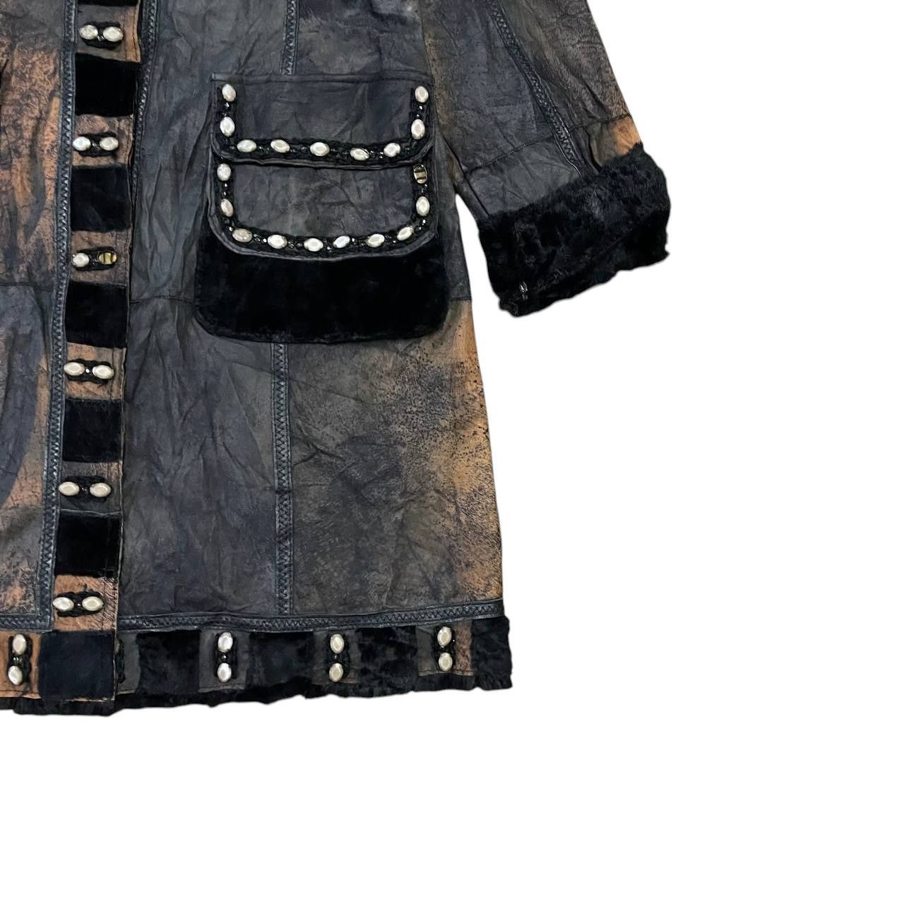 Le Grande Bleu (L.G.B.) Vintage If Six Was Nine LGB Style Fur Leather Jacket Size L / US 10 / IT 46 - 4 Thumbnail