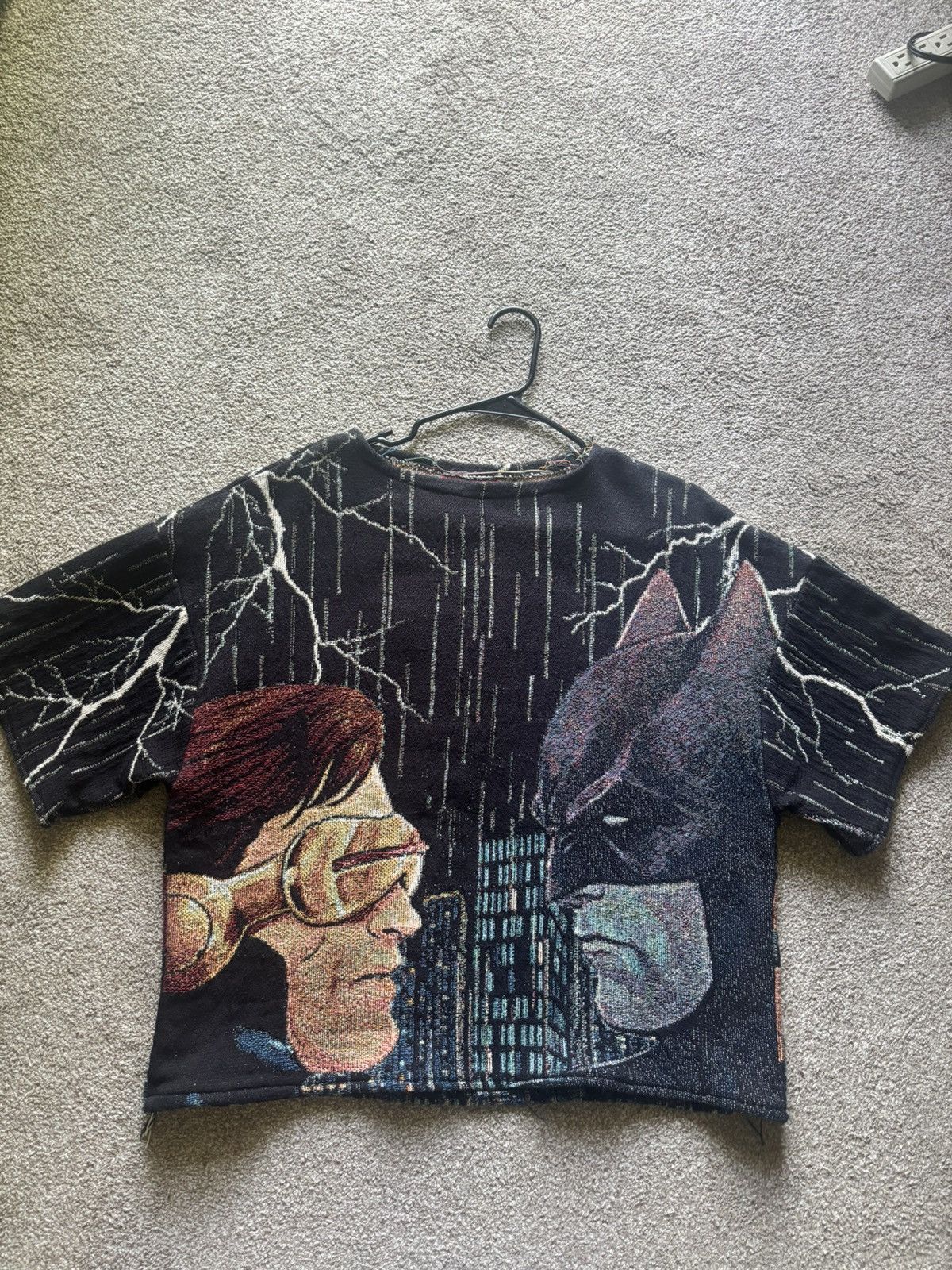 Vintage Batman vs cyclops tapestry shirt , black and multi-coloured Size US XL / EU 56 / 4 - 1 Thumbnail