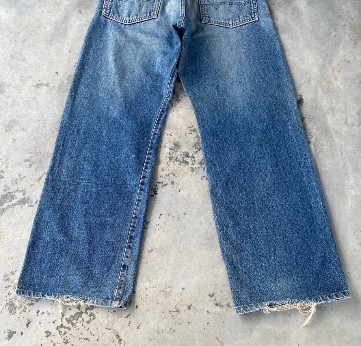 Edwin VTG 90S EDWIN 505 REDLINE GRUNGE BLUEWASH DISTRESSED DENIM Size US 29 - 11 Thumbnail