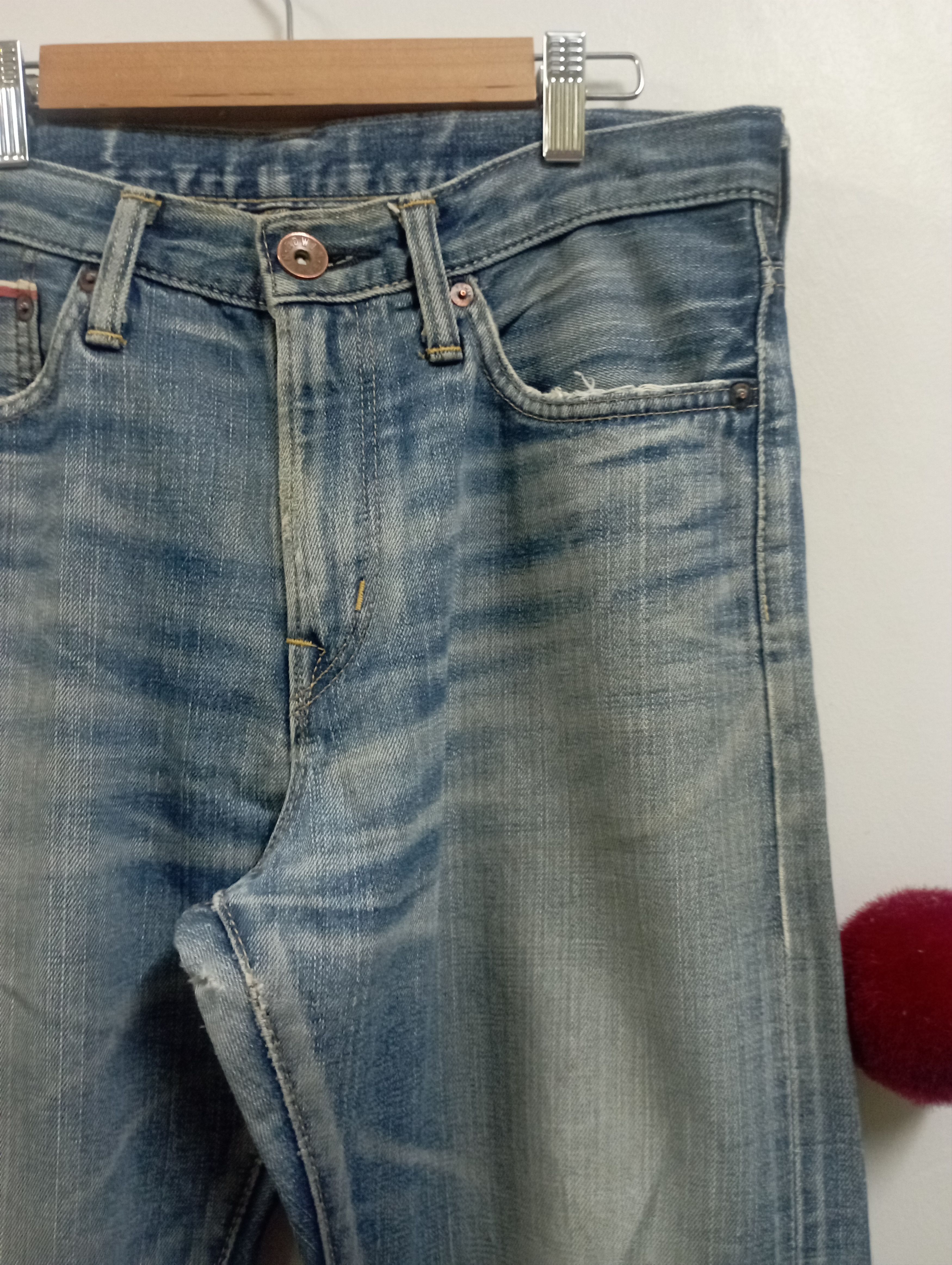 Sugar Cane Vintage Selvedge Buckle Distressed Edwin 505ZX Size US 31 - 3 Thumbnail