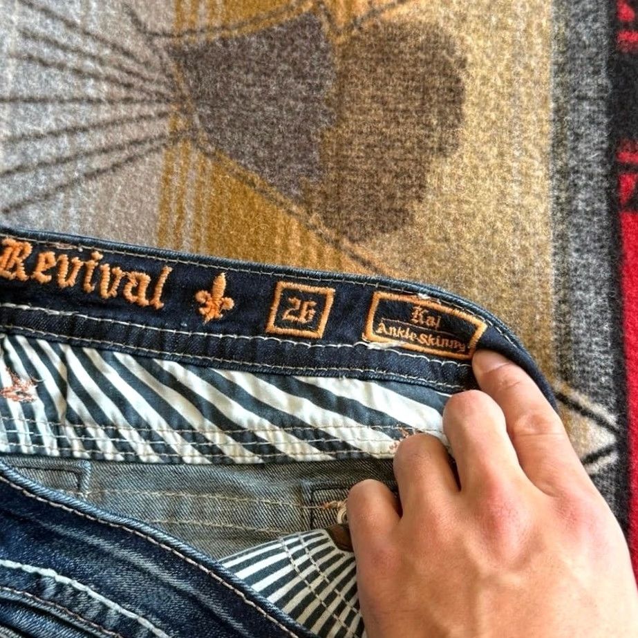 Vintage VINTAGE Rock Revival Jeans Womens 29 Kai Ankle Skinny Blue Y2K Grunge Measure 28x28 Size 26" / US 2 / IT 38 - 4 Thumbnail