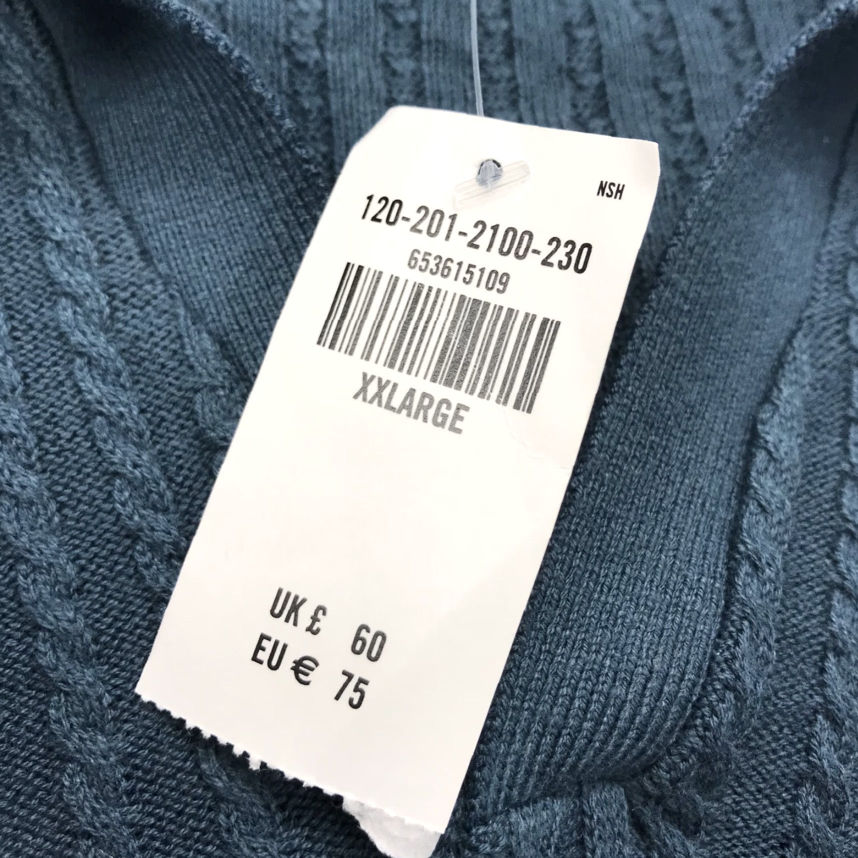 Abercrombie & Fitch Abercrombie & Fitch Sweater Mens 2XL Blue Collared Cable Knit Long Sleeve NWT Size US XXL / EU 58 / 5 - 5 Thumbnail