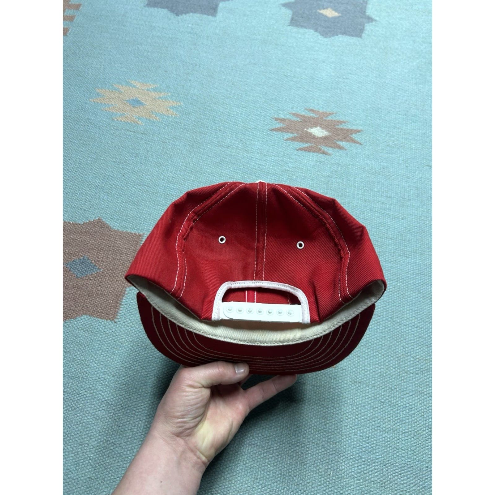 Vintage VINTAGE 80s Snapback Hat Cap Pag Seeds Patch Farm Feed Red Made in USA Horizon Men Adjustable USA Cap Hat Snapback Size ONE SIZE - 4 Thumbnail
