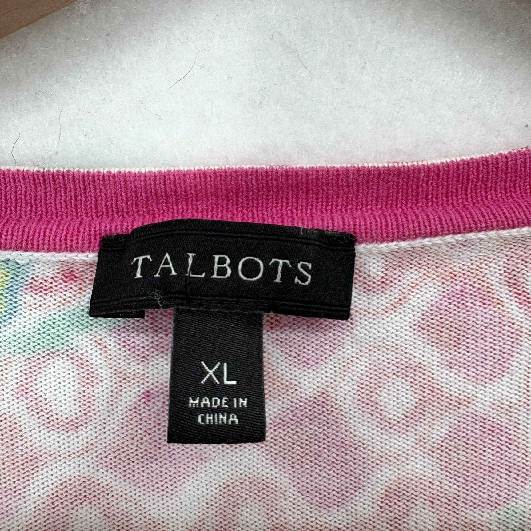 Talbots Talbots Cardigan Sweater Womens XL Multicolor Floral Print Button 3/4 Sleeve Crew Neck Knit All Seasons Casual Workwear Mens? Size XL / US 12-14 / IT 48-50 - 4 Thumbnail