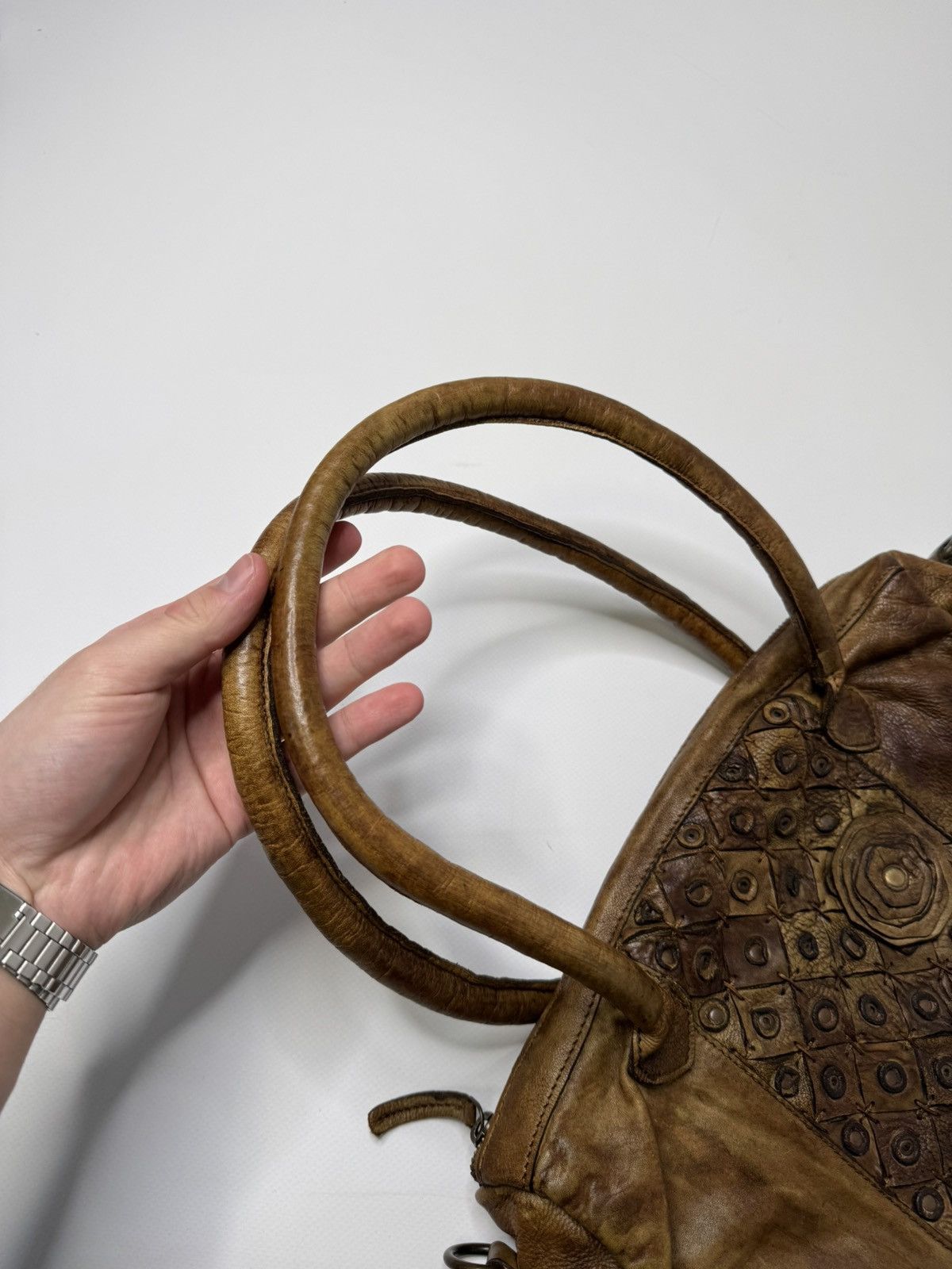 Vintage Vintage avant garde leather bag floral flower swag y2k 90s Size ONE SIZE - 3 Thumbnail