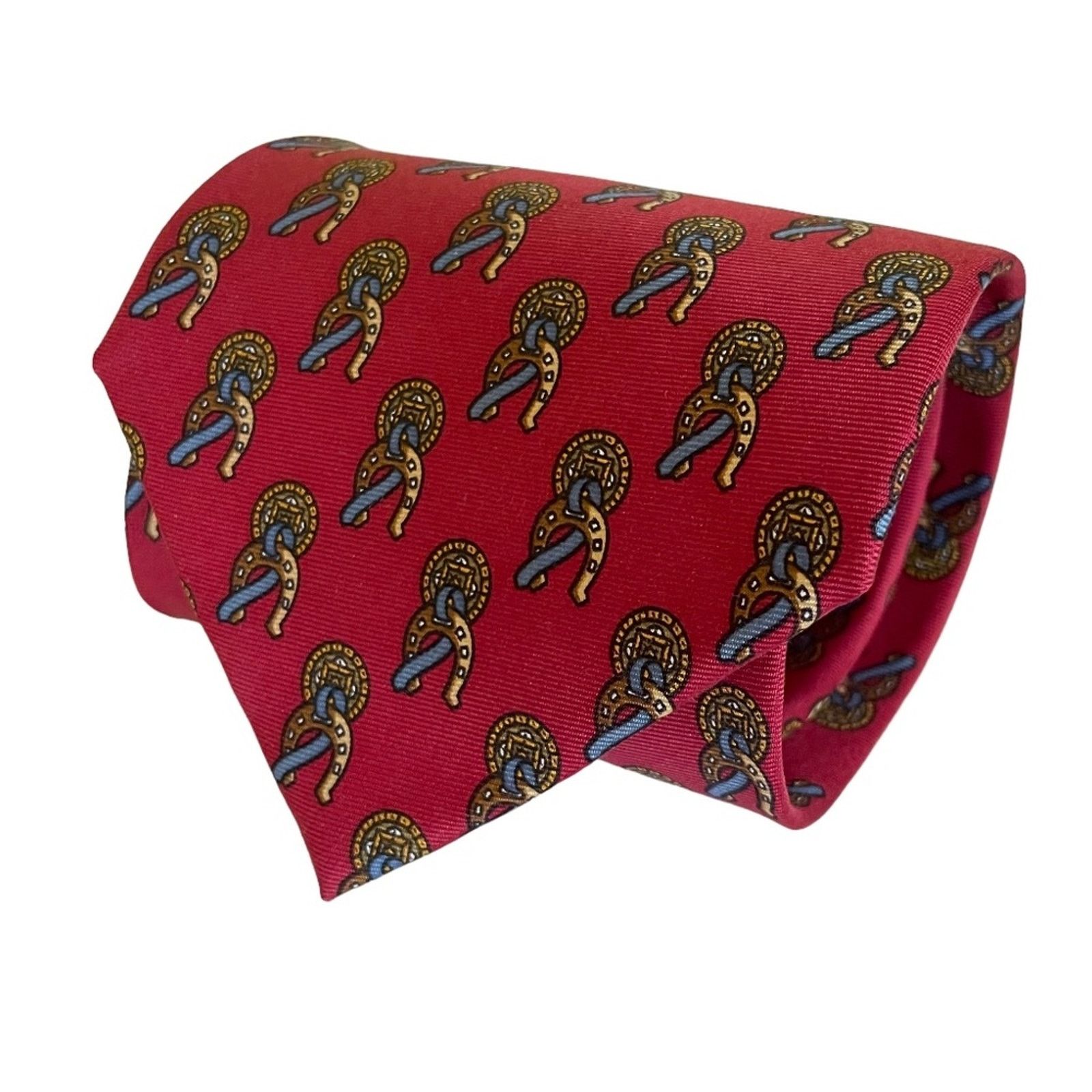Paolo Gucci × Vintage Paolo Gucci Vintage Red Equestrian-Themed Pattern Silk Tie Size ONE SIZE - 1 Thumbnail
