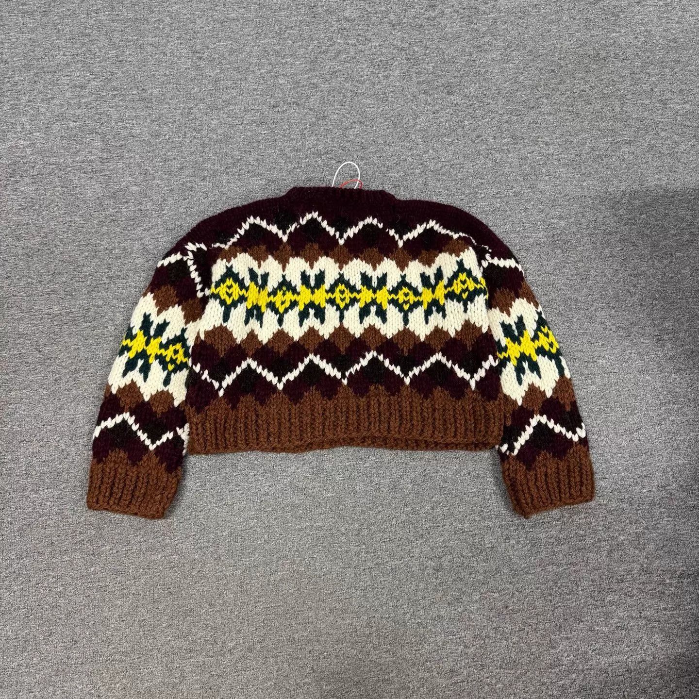 Celine Celine Fair Isle jacquard short knit sweater M 99 new Size US M / EU 48-50 / 2 - 2 Thumbnail