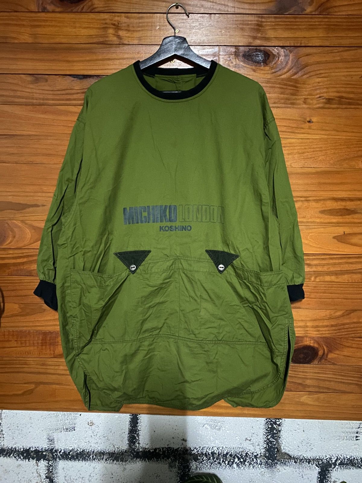 Michiko Koshino London Michiko London Koshino Oversized Olive Smock Jacket Size US M / EU 48-50 / 2 - 3 Thumbnail