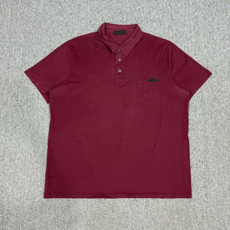 Prada Prada Red Cotton Men's Polo Shirt Size US XL / EU 56 / 4 - 1 Thumbnail