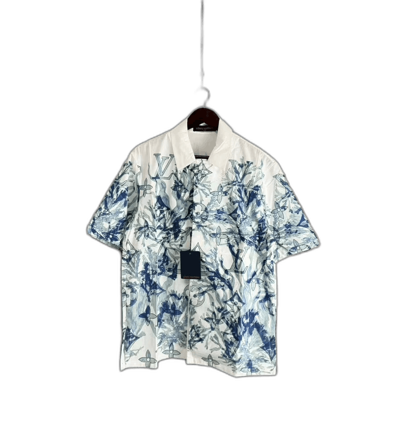 Louis Vuitton Louis Vuitton Short Sleeve Shirt White Blue Size US L / EU 52-54 / 3 - 1 Thumbnail
