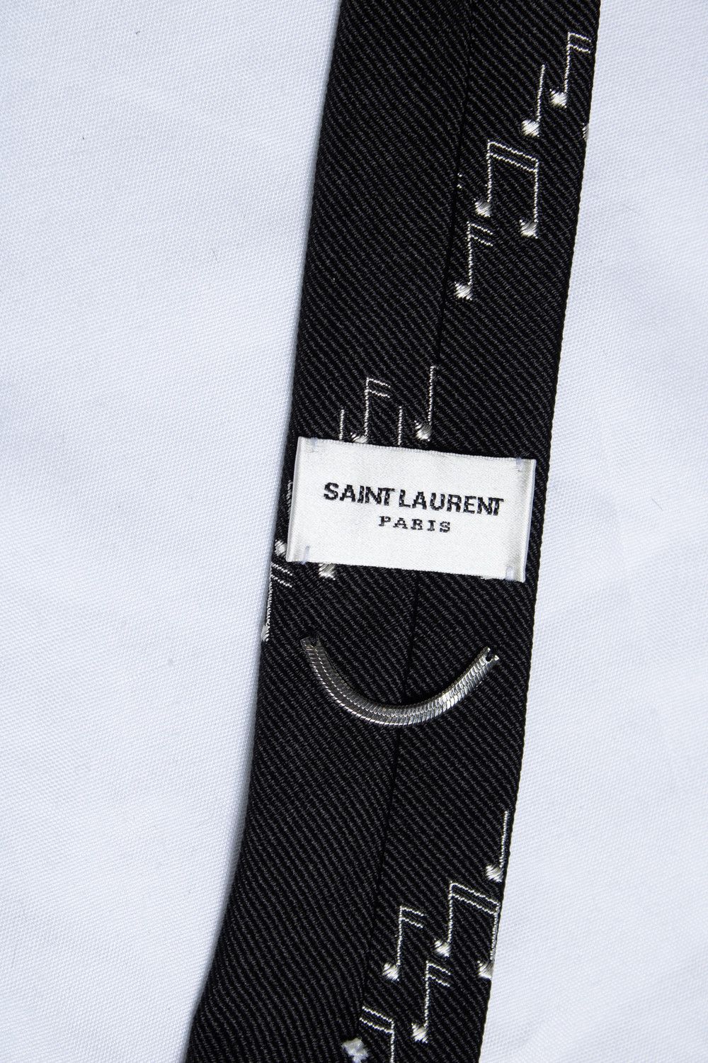 Saint Laurent Paris Saint Laurent, thin tie with music note print Size ONE SIZE - 4 Thumbnail