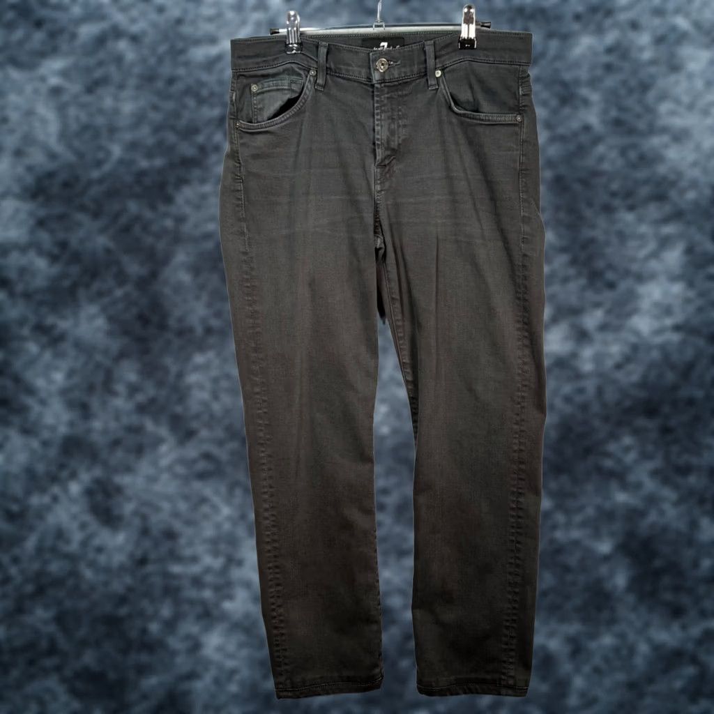 7 For All Mankind 7 For All Mankind Jeans Slim Luxury Slimmy Luxe Performance Gray 31 Mens 5-Pocket Denim Cotton Blend Zip Modern Straight Vintage No N/A Size US 31 - 1 Thumbnail