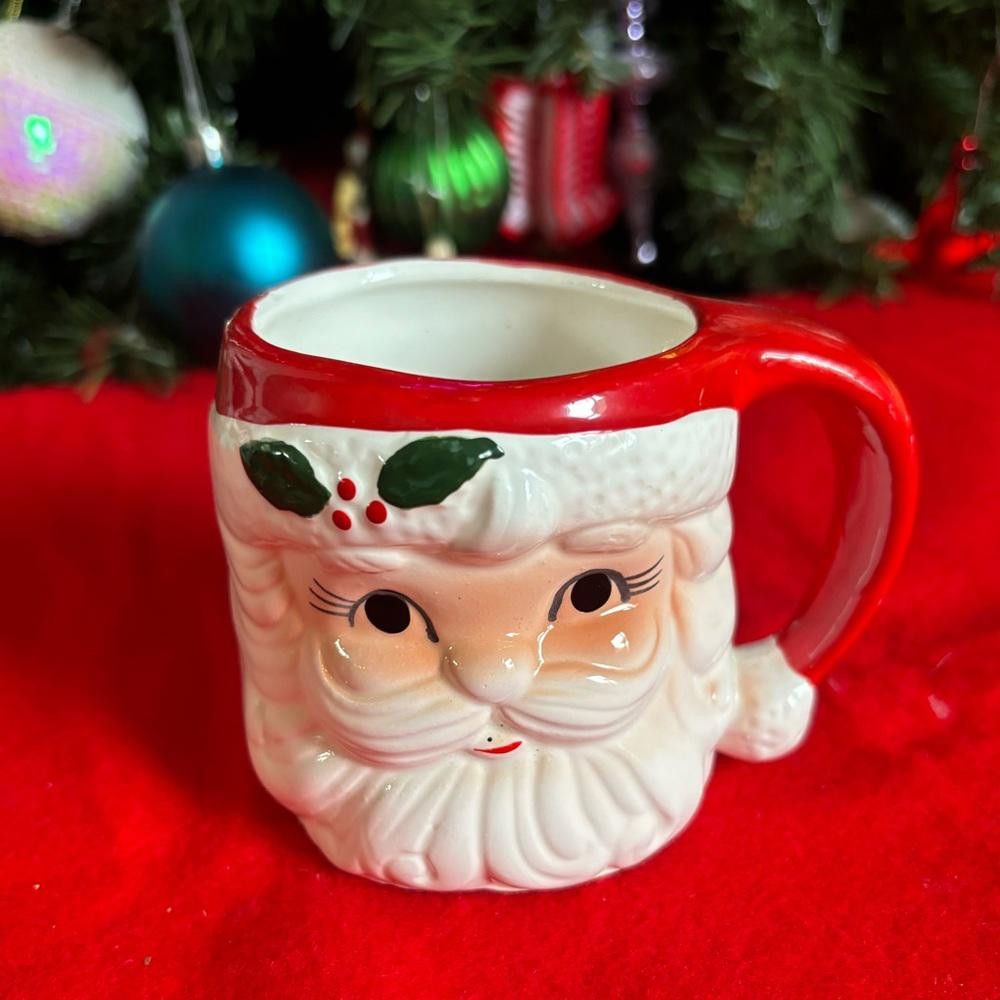 Designer Vintage Ceramic Santa Face Mug Size ONE SIZE - 1 Thumbnail