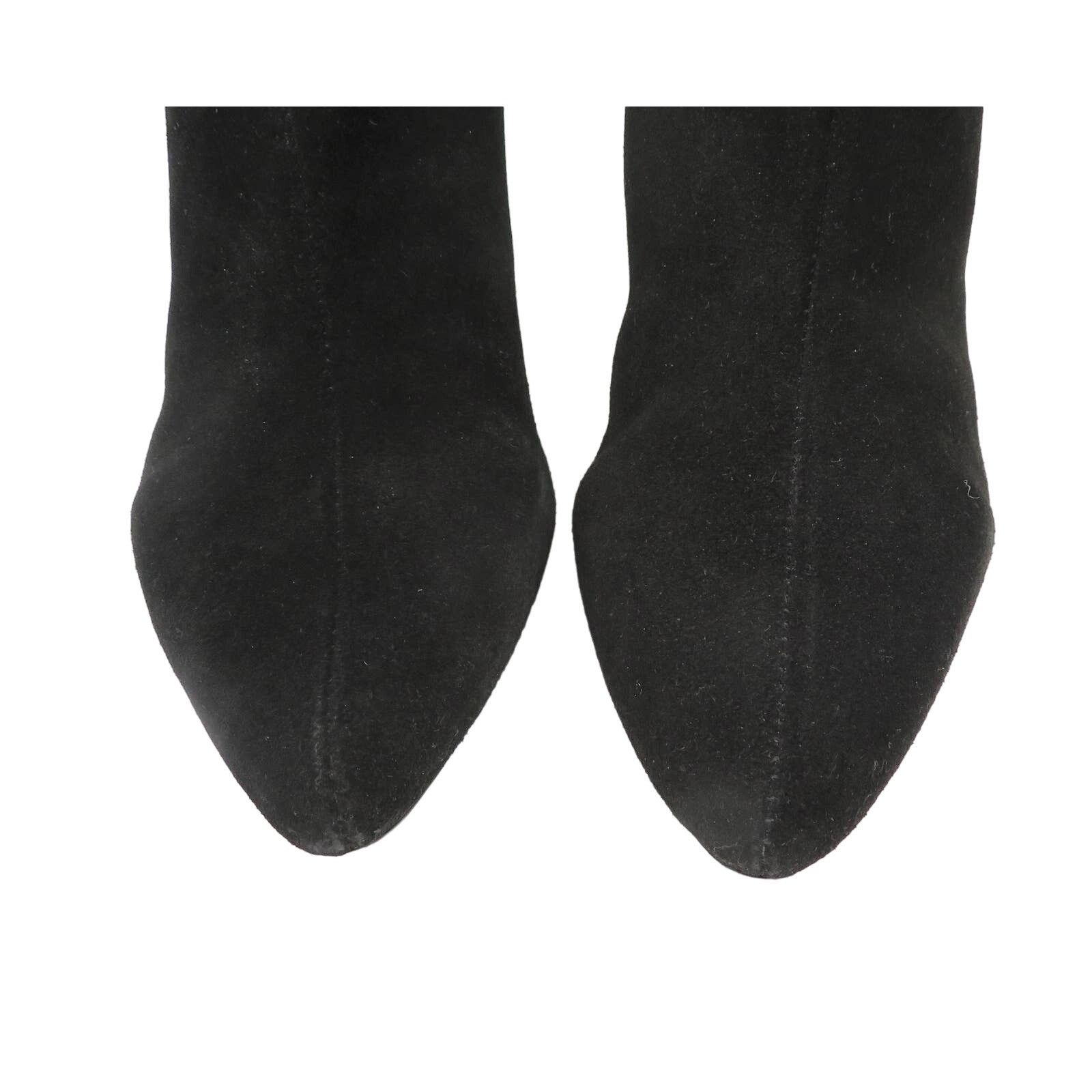 Zara ZARA New Black Split Suede Studded Heeled Ankle Boots Size US 9 / IT 39 - 5 Thumbnail